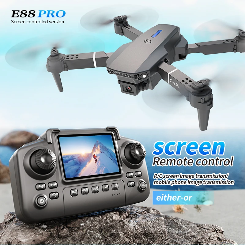 Rc Drone Uav - Profesjonalny dron E88 PRO z ekranem
