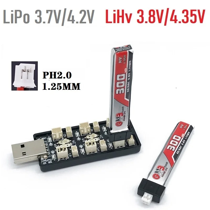 Rc Drone Uav - 6CH USB 1S LiPo/LiHv 3.7V/4.2V 3.8V/4.35V