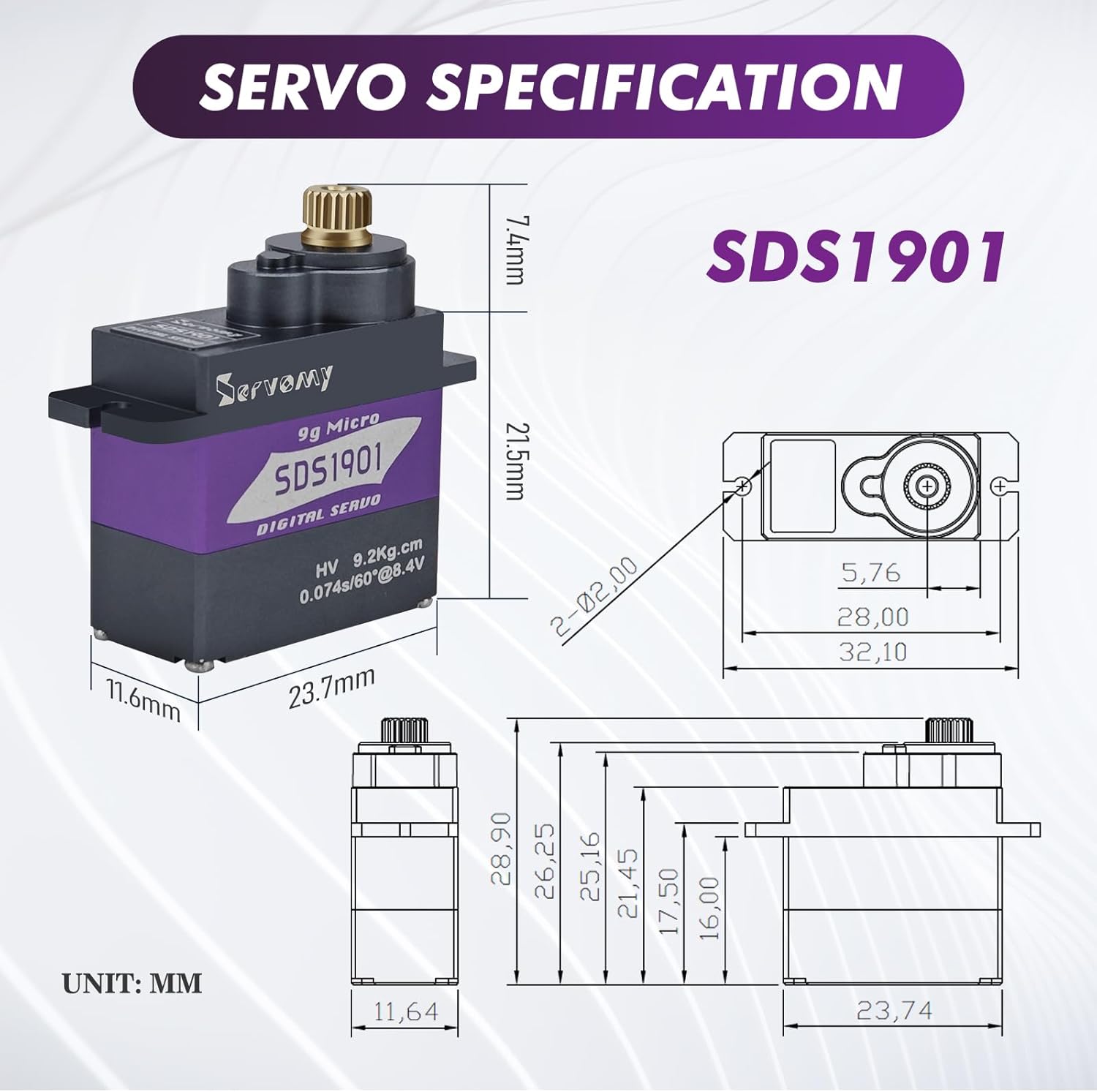 SERVOMY-SDS1901 Cyfrowe Serwo  – Drone Rc Car recenzja i cena